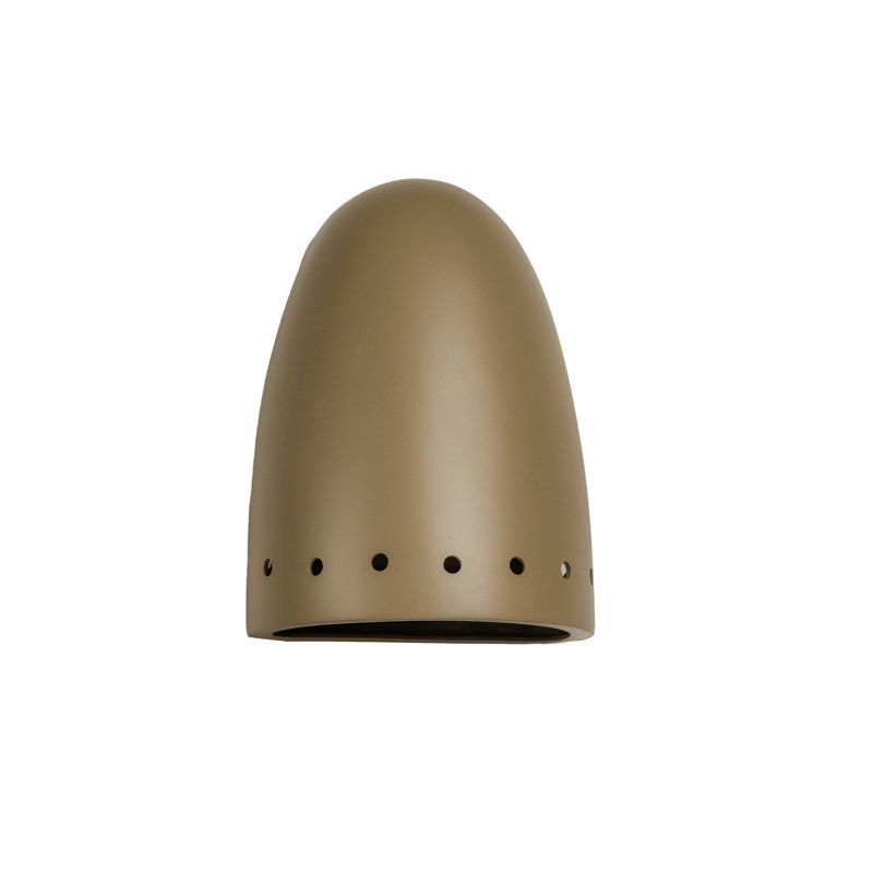 Charleus Flush Mount Ceramic Outdoor Wall Lights, LED Bulb Included, Spice, 14" H x 10.5" W x 7" D