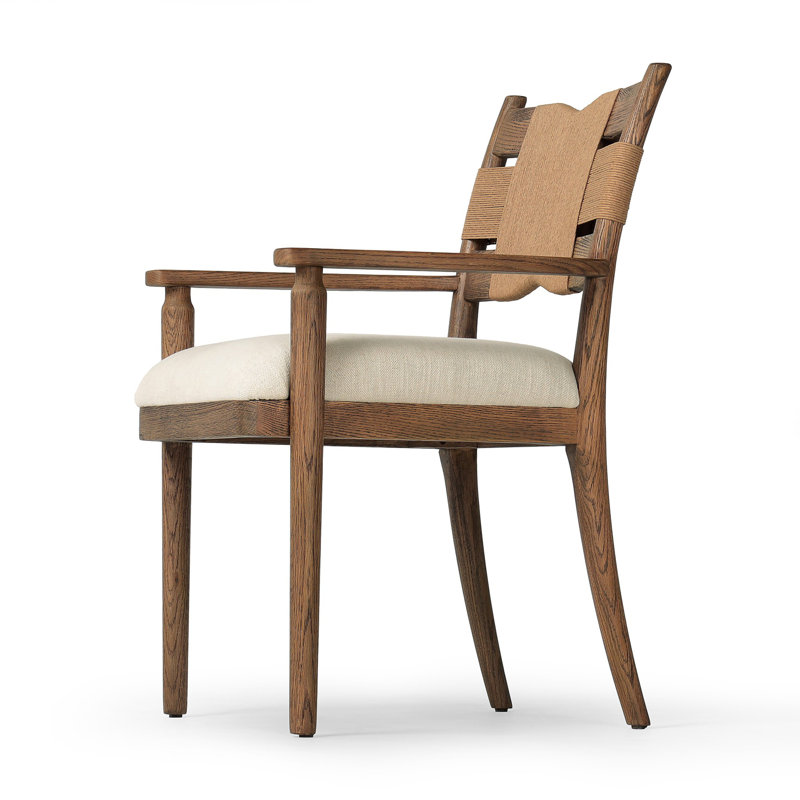 Tova Upholstered Arm Chair, Bergamo Parchment/Light Buff/Natural