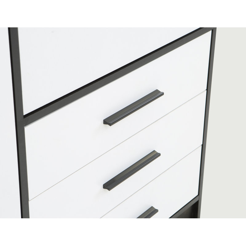 Armoire Shoaf, Noir mat / blanc mat
