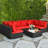Finnbar 6 - Person Modular Patio Conversation Set with Cushions-1897095167
