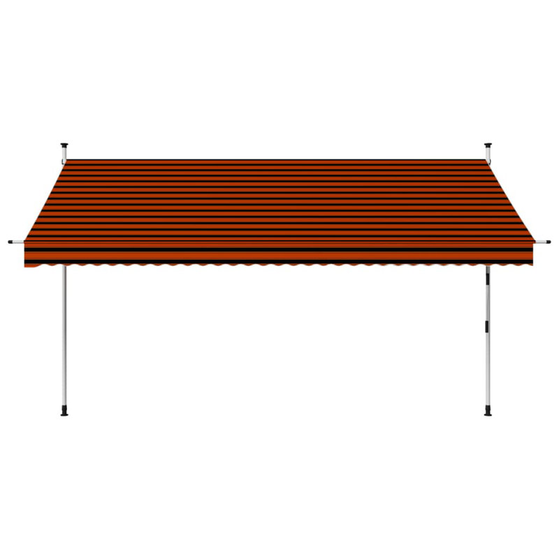 Dakota Fields 347.98cm W x 119.38cm D Polyester Orange/Brown Cover Retractable Patio Awning