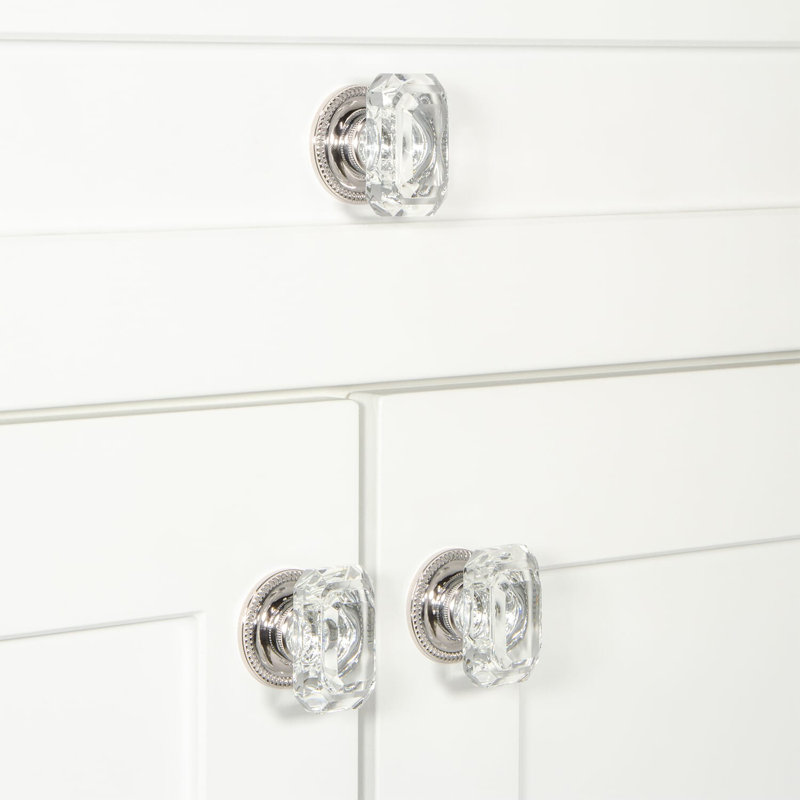Baguette Rectangular Knob, Polished Nickel
