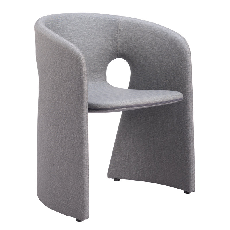 Chaise avec accoudoirs en polyuréthane Rosyth, Gris