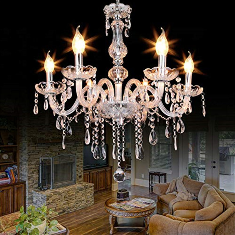 URBNLIVING 6 - Light Candle Style Chandelier, Silver