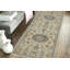 Tapis de couloir beige / bleu en laine noué à la main 3 pi x 9 pi 5 po Baccio