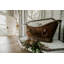 67" Hammered Copper Double Slipper Bathtub With Rings-1896947657