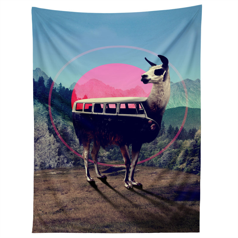 Tapisserie «Llama Van» par Ali Gulec, 60 po x 50 po