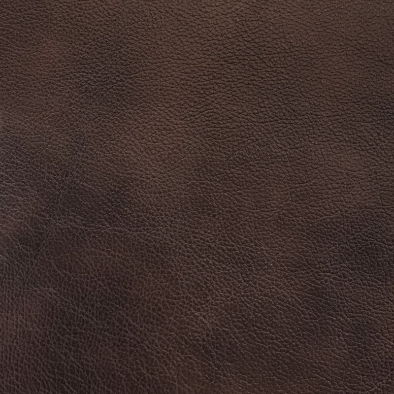 Perryton Upholstered Ottoman, Coffee Brown Top Grain Leather