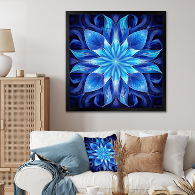 «Turquoise and White Fractal Flowers VII», reproduction sur toile