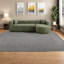 Canapé modulaire vert luxueux, tissu chenille, conception de nuage moderne pour le salon