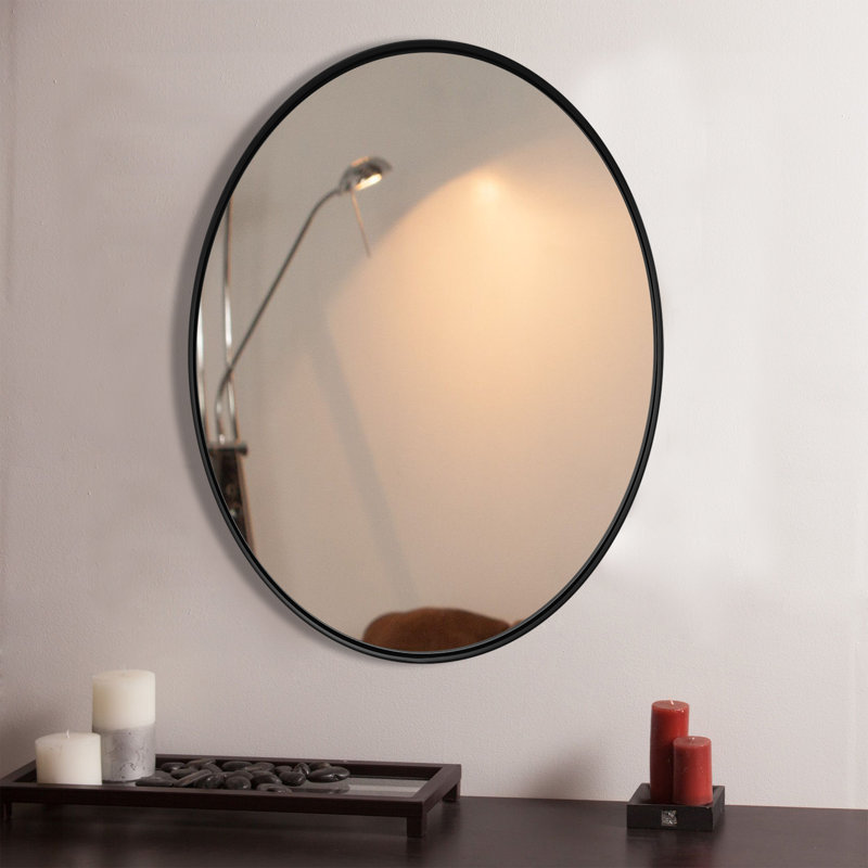 Miroir de salle de bain Alauni, 36 po x 24 po, Noir