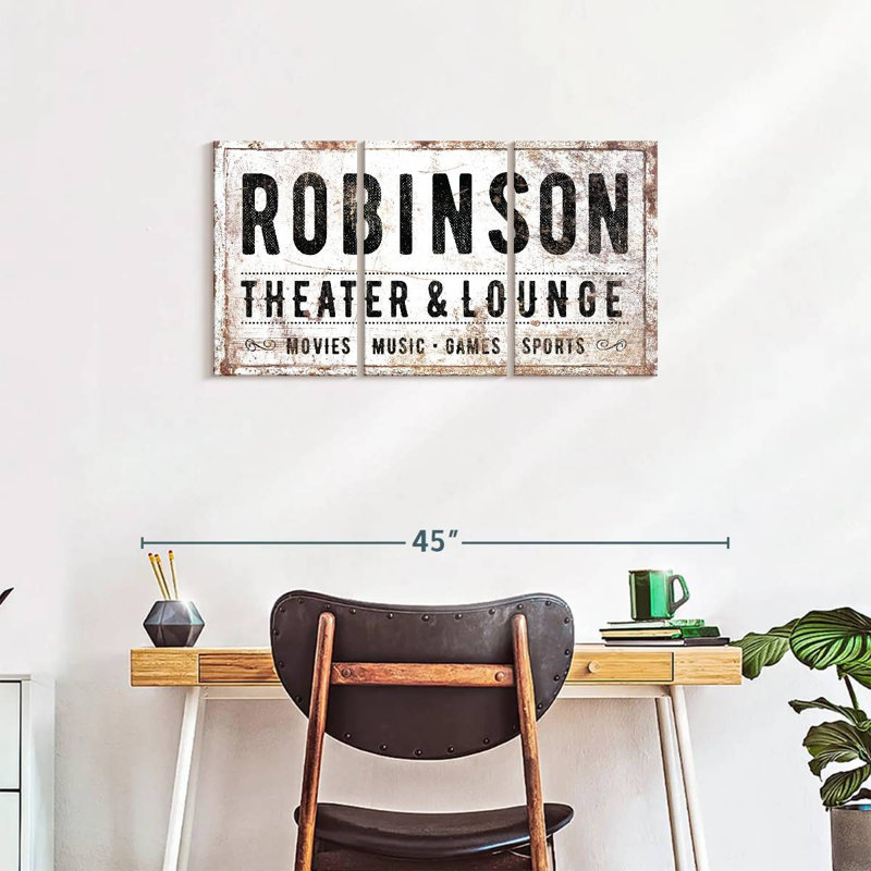 «Robinson Theatre Typographie», reproduction d'art sur toile, H 18 po x l 38 po x P 1,25 po
