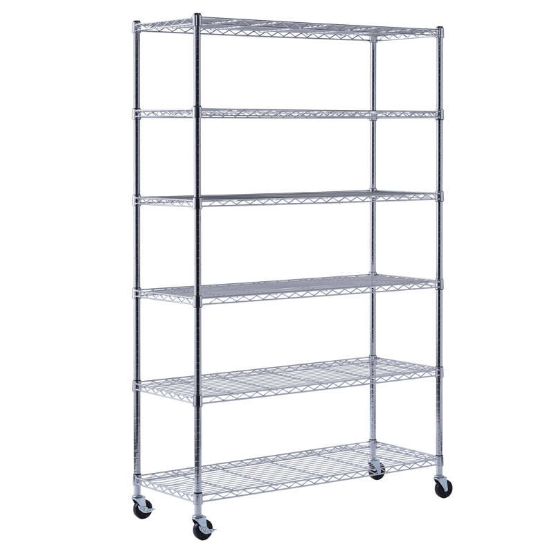 48'' W Steel Shelving Unit with Wheels