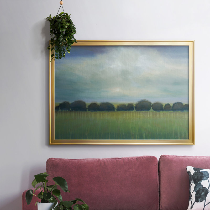 «Greener Pastures», toile tendue avec châssis_OJAR3196, Or, H 14 po x l 20 po x P 1,5 po