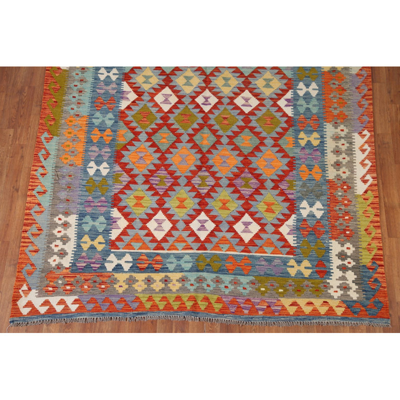 Tapis en laine multicolore réversible 7 x 10