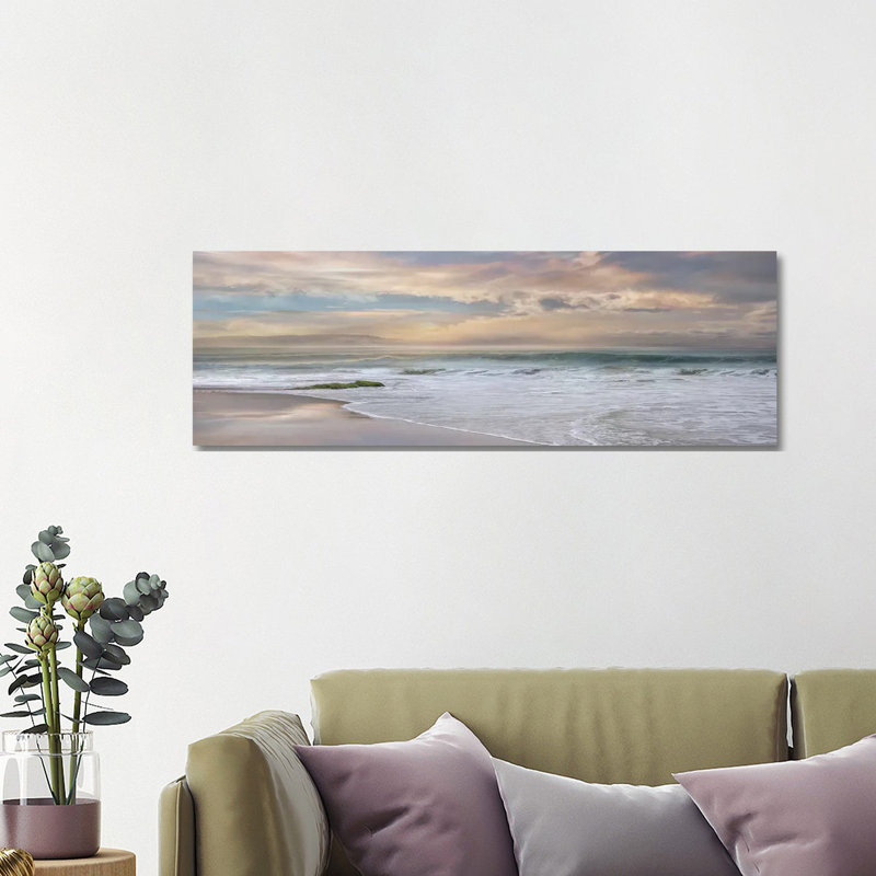 « Soft Twilight » par Mike Calascibetta-impression d’art graphique, H 16 po x l 48 po x 1,5 po, Toile tendue