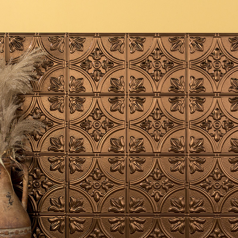 FASÄDE Traditional Style/Pattern 2 Decorative Vinyl 4'X8' Wall Panel, Oil Rubbed Bronze