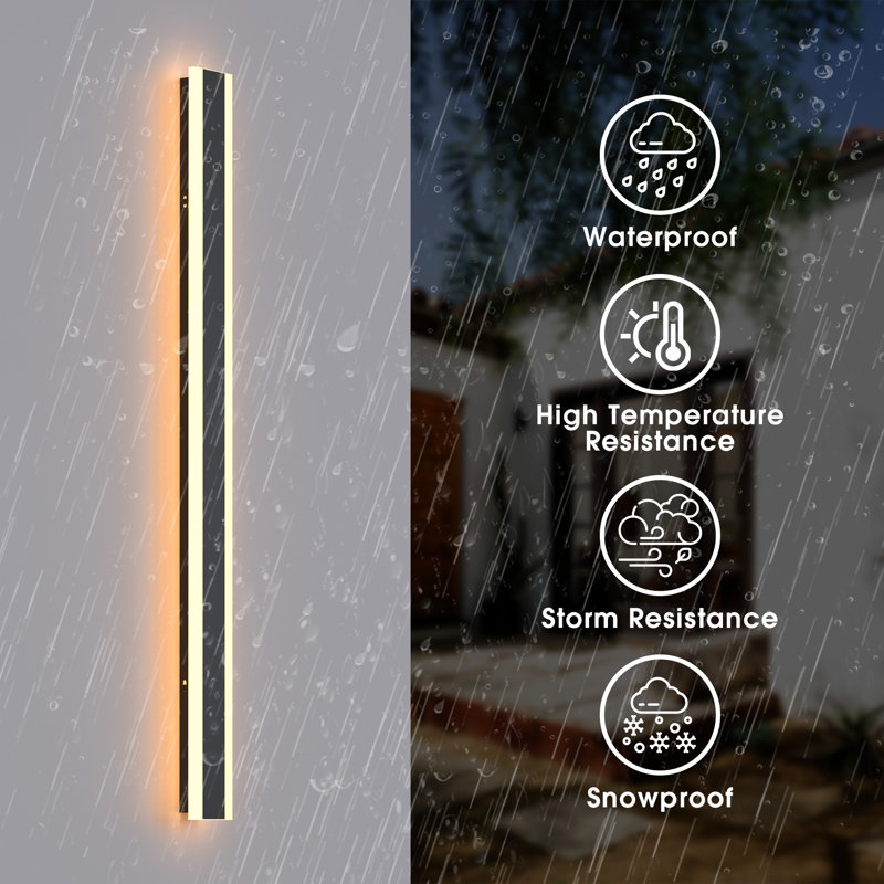 3000K Aluminum Modern Linear IP67 Integrated LED Waterproof Hardwired Outdoor Wall Lights