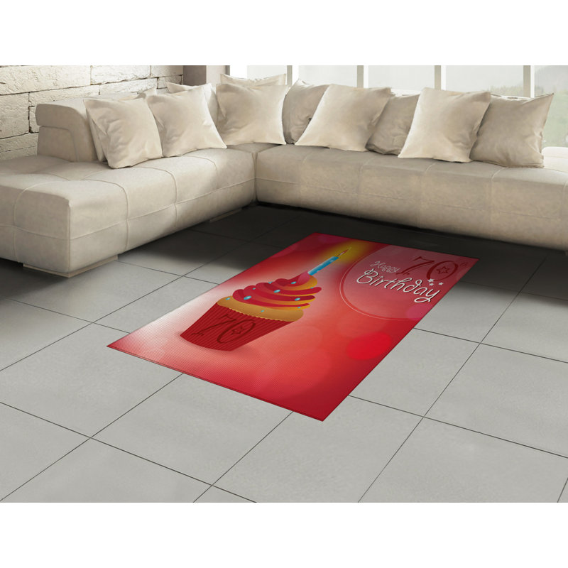 Tapis de zone rouge anniversaire 70th, Rectangle— 4 pi x 5 pi 8 po