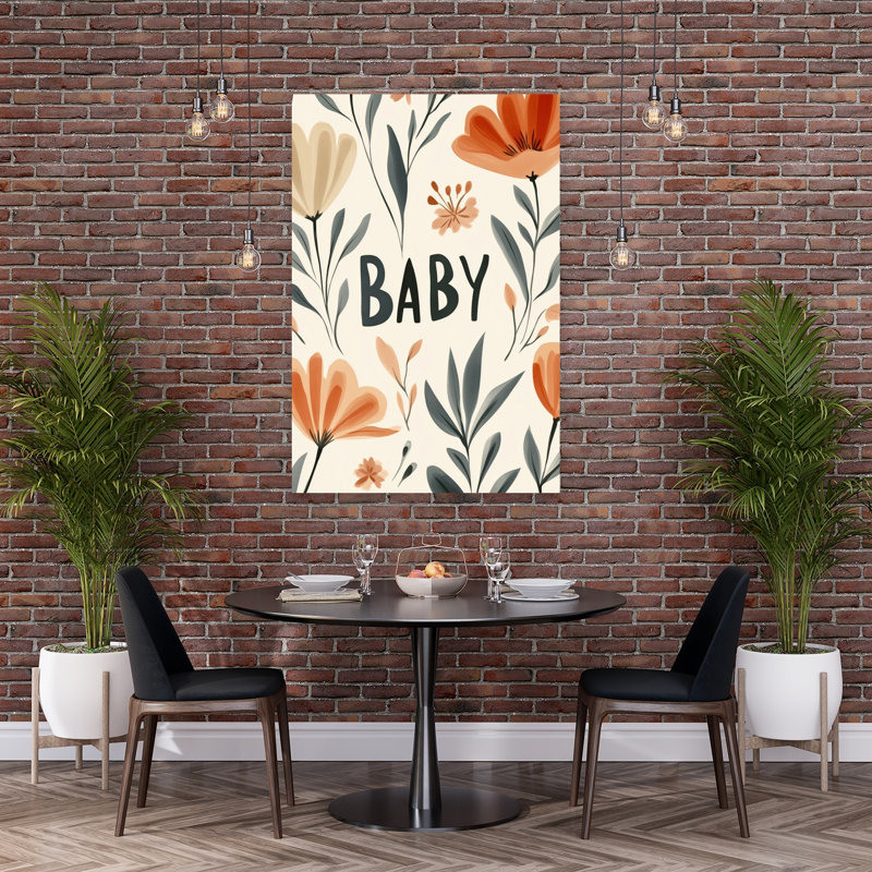 Blossom Welcome Modern Organic Whimsical Flower Landscape Wall Art Print, 152.4cm H x 101.6cm W