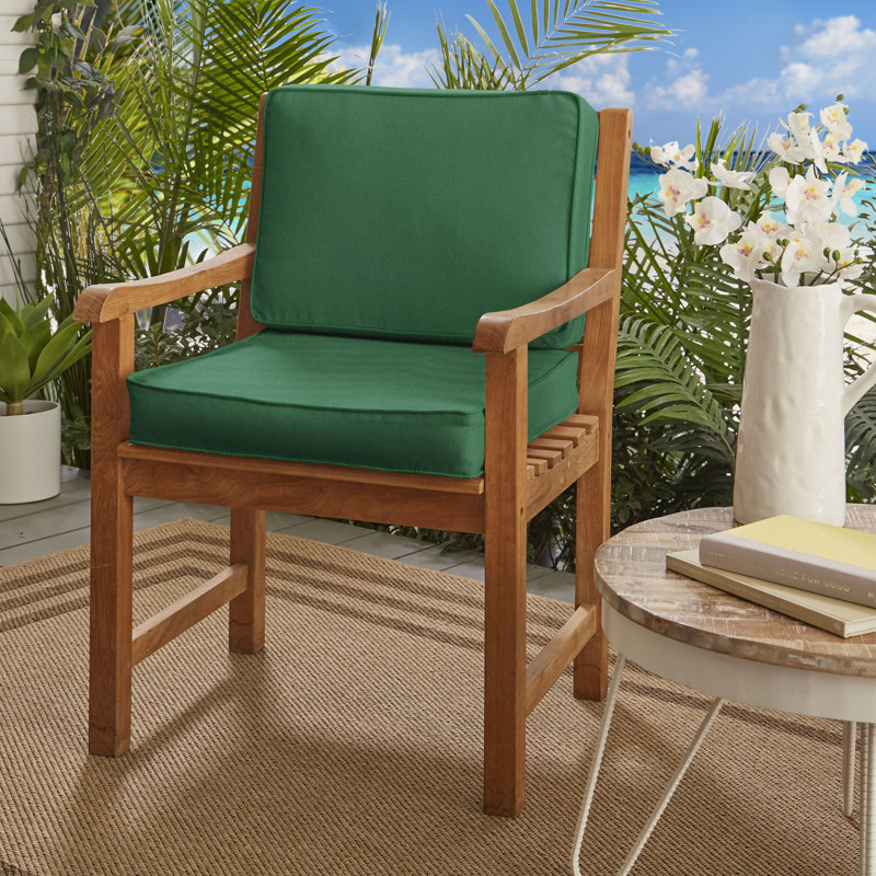 Provo Outdoor Sunbrella Seat/Back Cushion, 23.5" W x 23" D, Canvas Forest Green Sunbrella® Canvas