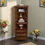 Vintage Style Solid Wood Corner Cabinet Bookcase