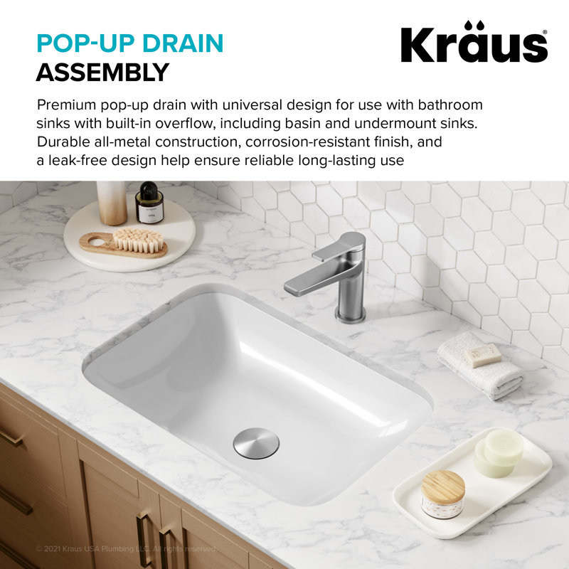 Drain de lavabo de salle de bain avec trop-plein KRAUS