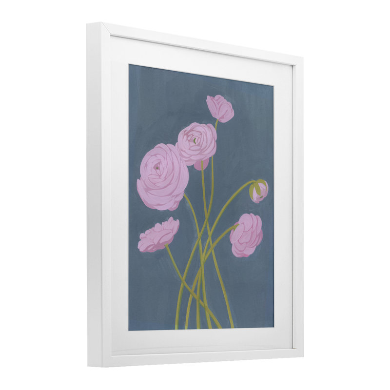 «Dusty Posies Botanicals», reproduction encadrée sous verre, conception de Grace Popp, H 16 po x l 13 po, Cadre blanc côtier