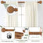 Tringle à rideau réglable en grain de bois de 1 pouce, fenêtre simple rustique de style campagnard robuste Boho-430588783