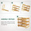 Organisateur de rangement à 3 niveaux pour boîte de rangement empilable avec autocollant et marqueur, bambou naturel