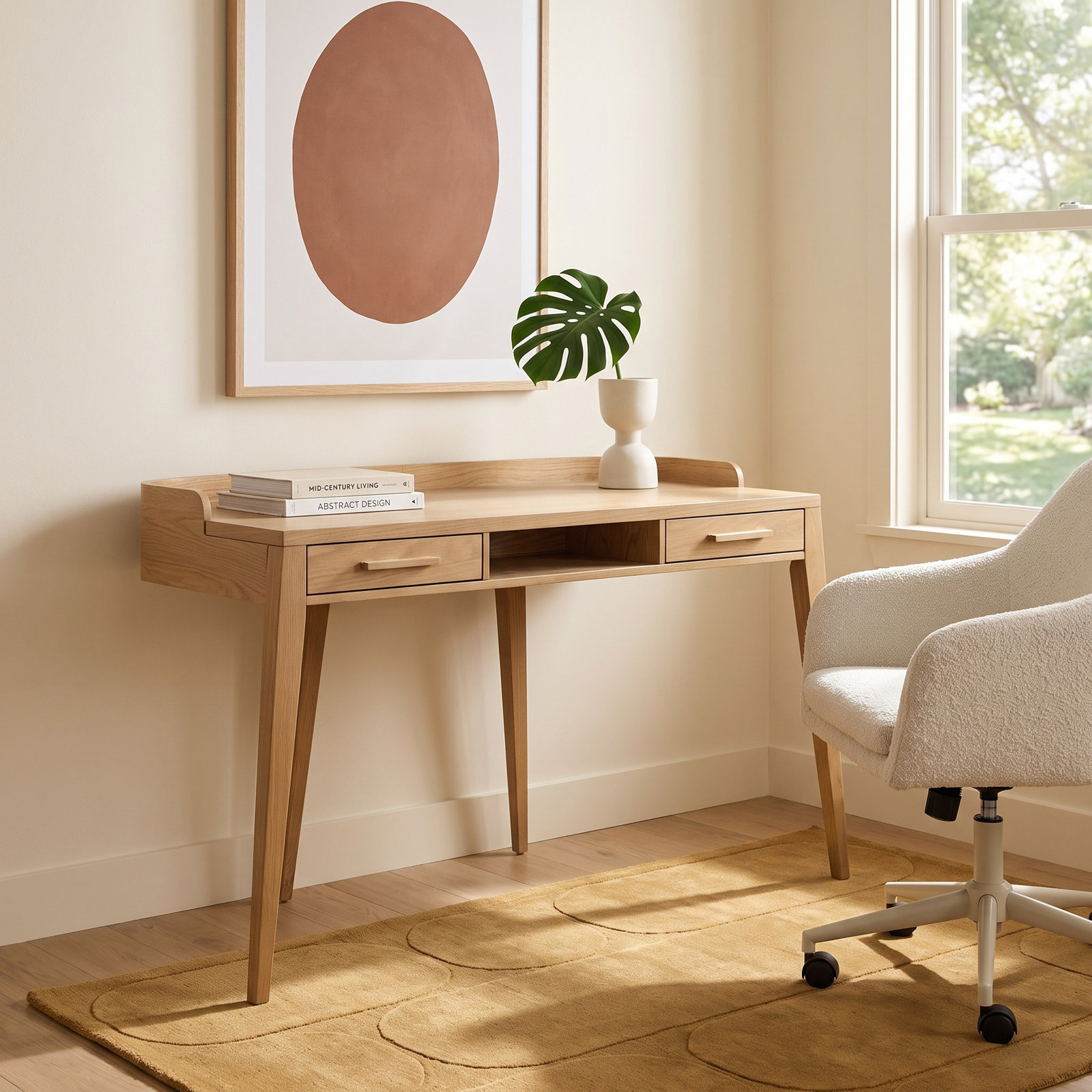 Norma 55.5 " Oak Writing Desk