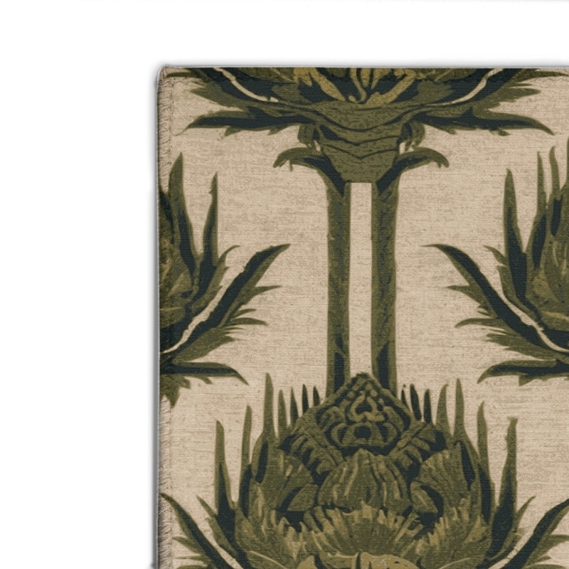 Tapis beige d'intérieur et d'extérieur Botanical, Rectangulaire 8 pi x 10 pi