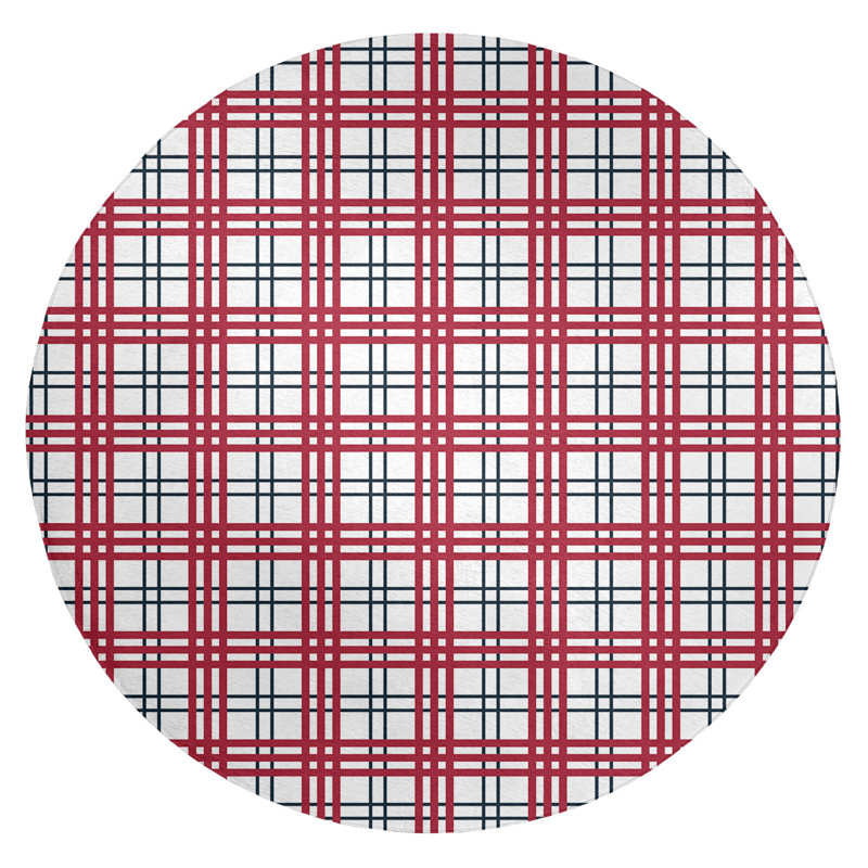 Plaid Indoor Rug, Round 5'