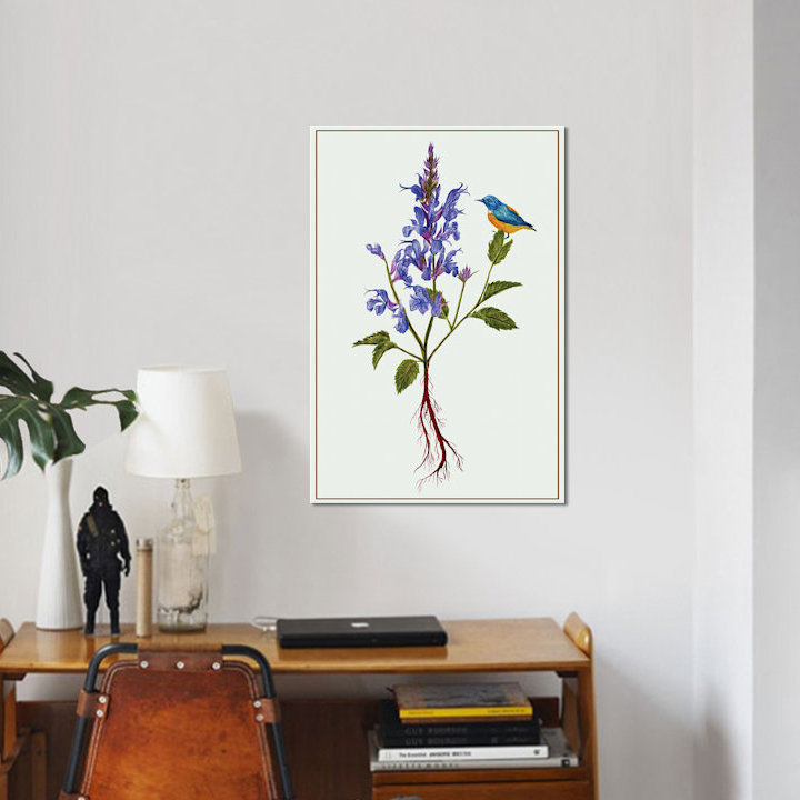 « salvia miltiorrhiza i », reproduction d’impression sur toile, H 26 po x l 18 po x P 1,5 po, Pas de tapis, Toile tendue
