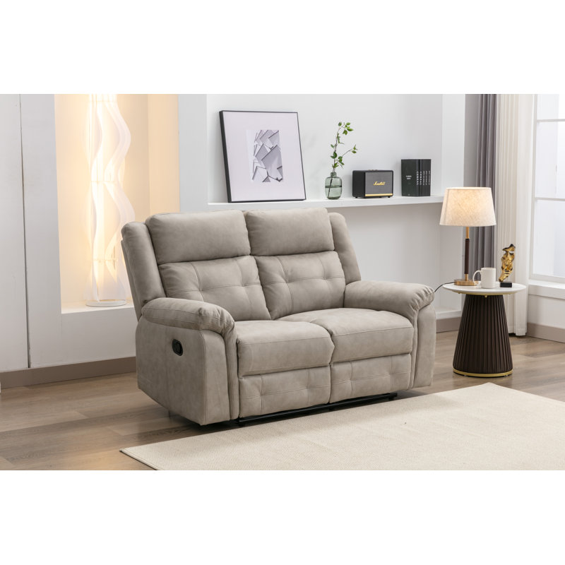 Bonachea 2 Seater Reclining Loveseat, Light Grey