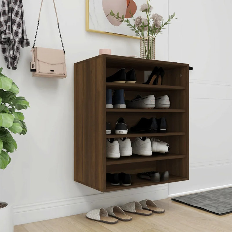 Shoe Cabinet Engineered Wood, Brown Oak