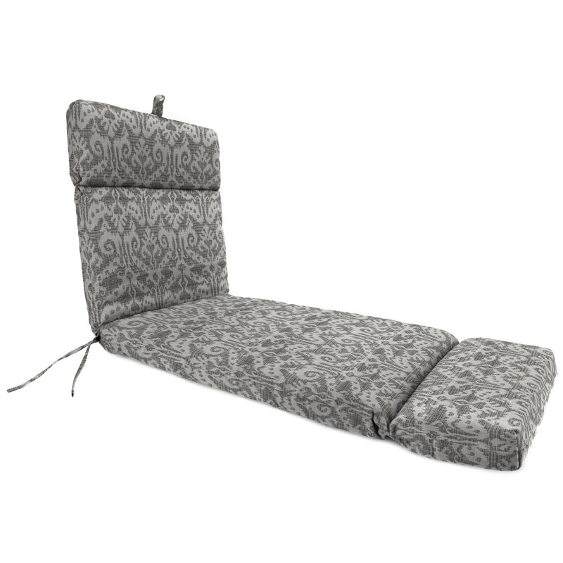 Coussin de chaise longue d'extérieur 72 "x 22" avec attaches et boucle