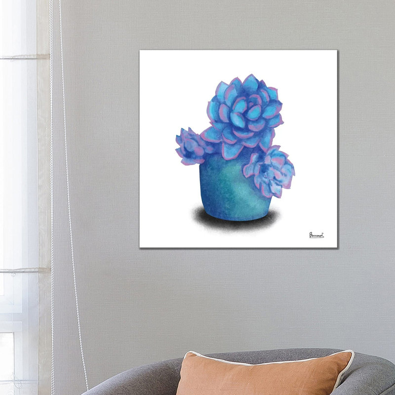 Turquoise Succulents I by Bannarot - Wrapped Canvas Print, 66.04 cm H x 66.04 cm W x 3.175 cm D