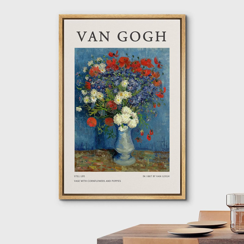 Fleurs de maïs et coquelicots, H 24 po x l 16 po x P 1,5 po, Naturel