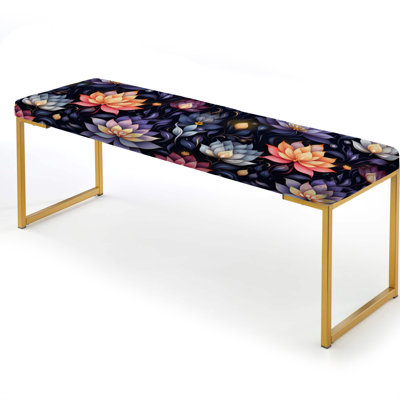 Peaceful Presence Mediation - Botanical Upholstered Gold Bench