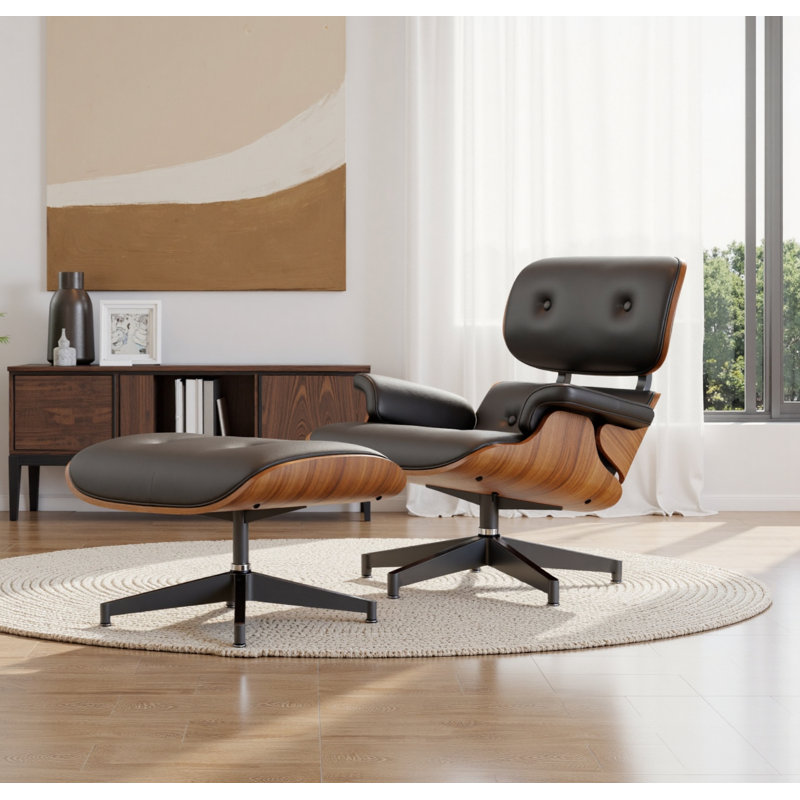 Faux Leather Chaise Lounge, Black