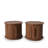4-Piece Round Nesting Coffee Table Set with Sliding Door Storage