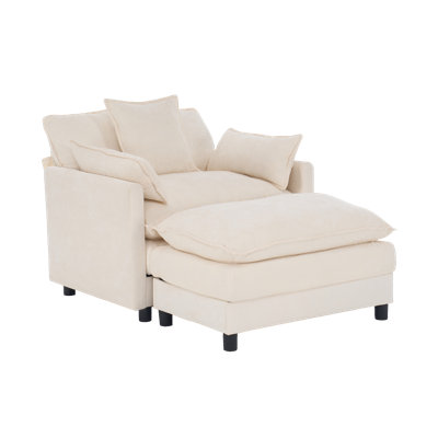 Chaise d'appoint moderne avec repose-pieds 39,4 po