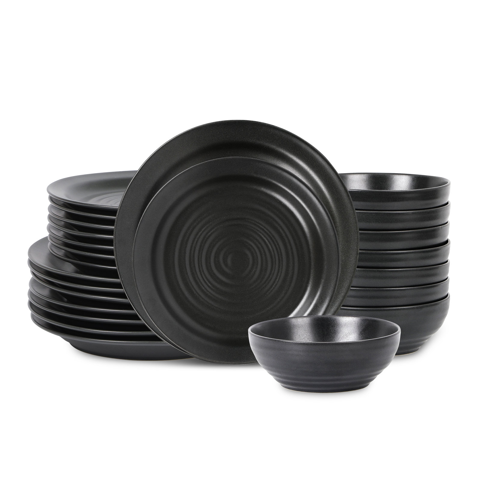 Orbit Stoneware Dinnerware Set, Gray