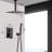 Matte Black Ceiling Shower - Handheld And 12" Head Natural Rainfall Replica Self-cleaning Tap Brass Manufactured Object System Kit Simulates Rain Spout Material-118088805