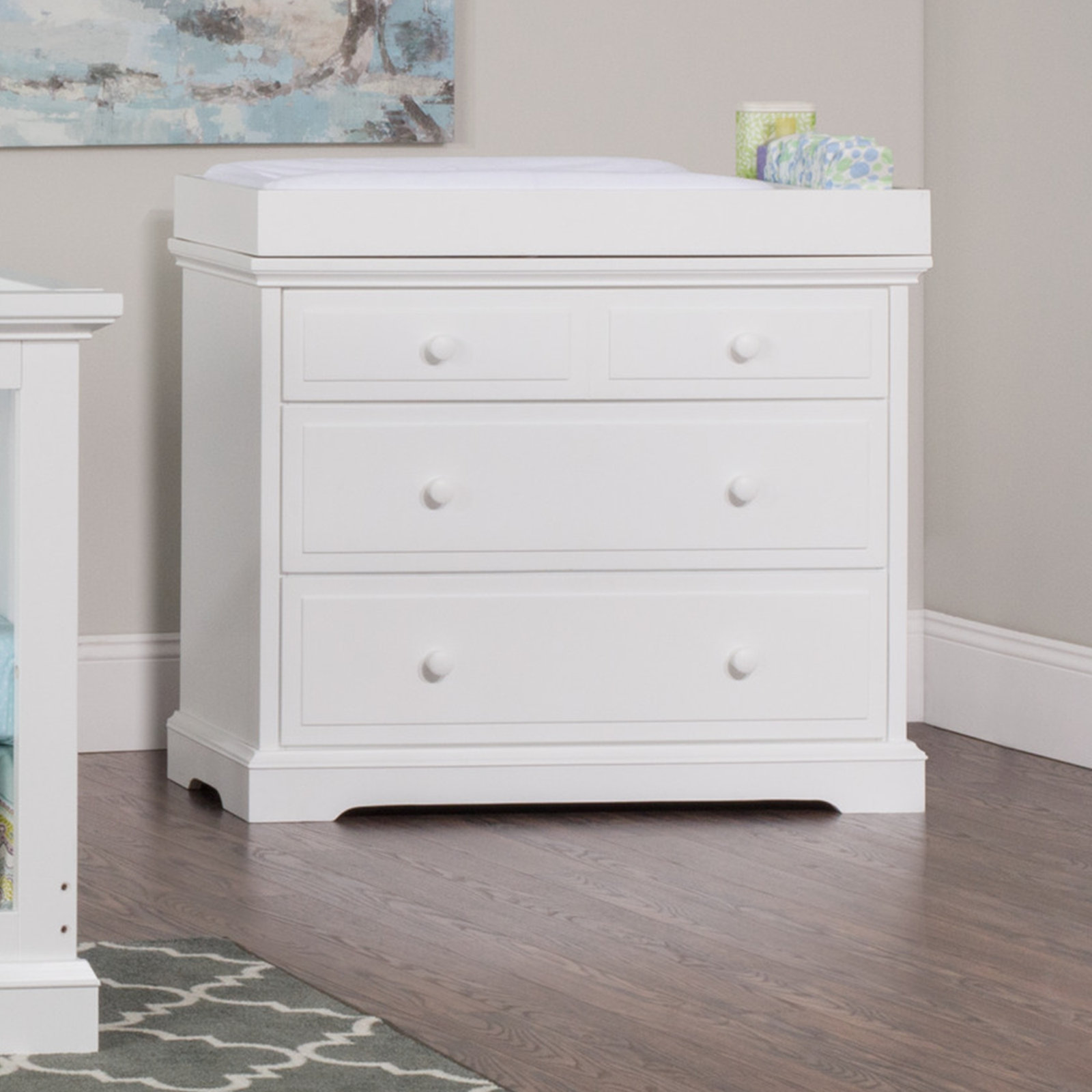 Universal Changing Table Topper, Matte White