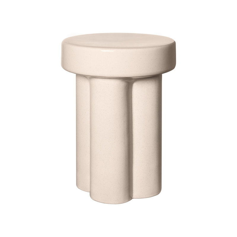 Table d'appoint en céramique Toru, Blanc