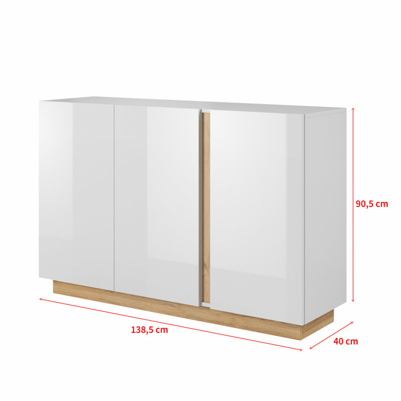 Armagh Chest of Drawers, White/Oak