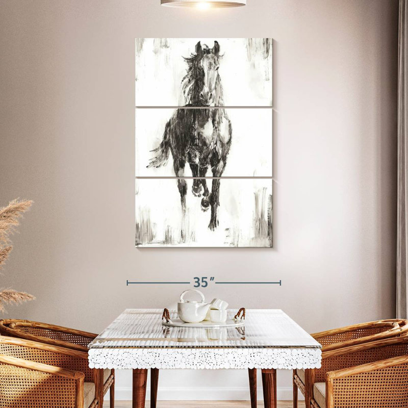 Brampt Rustic Black Stallion I, 50" H x 32" W