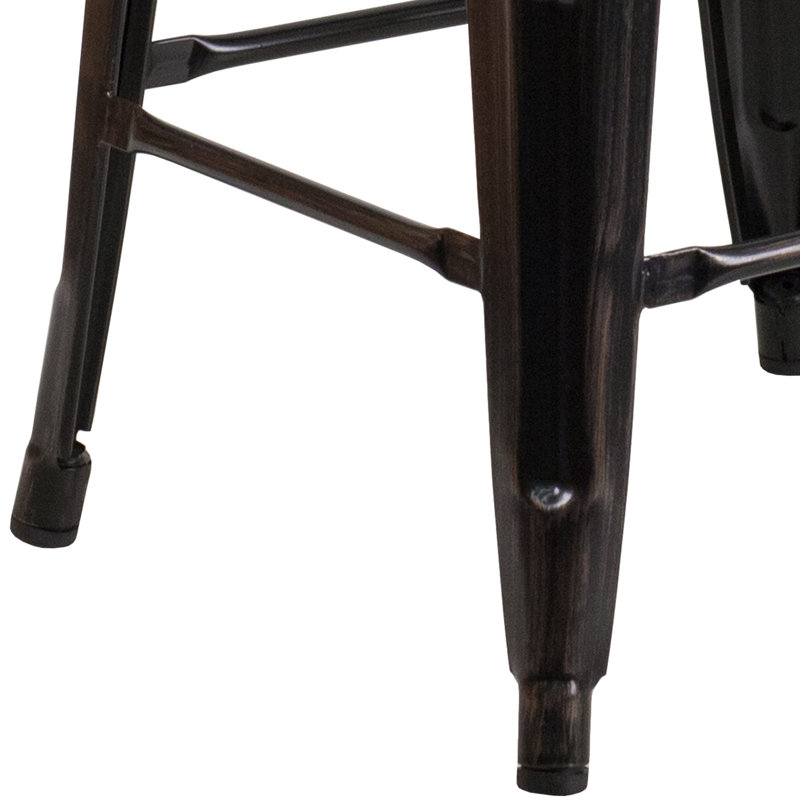 Tabouret à hauteur de comptoir 24 po Gladus, Noir / Doré antique, 4, Tabouret de comptoir (assise de 24 po de hauteur)